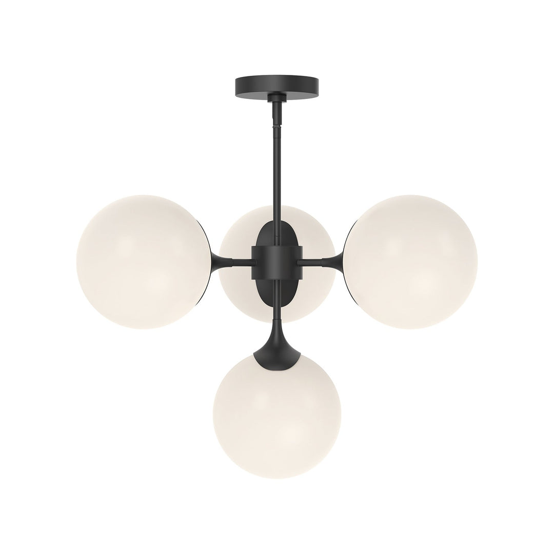Alora Canada - CH505426MBOP - Four Light Chandelier - Nouveau - Matte Black/Opal Matte Glass
