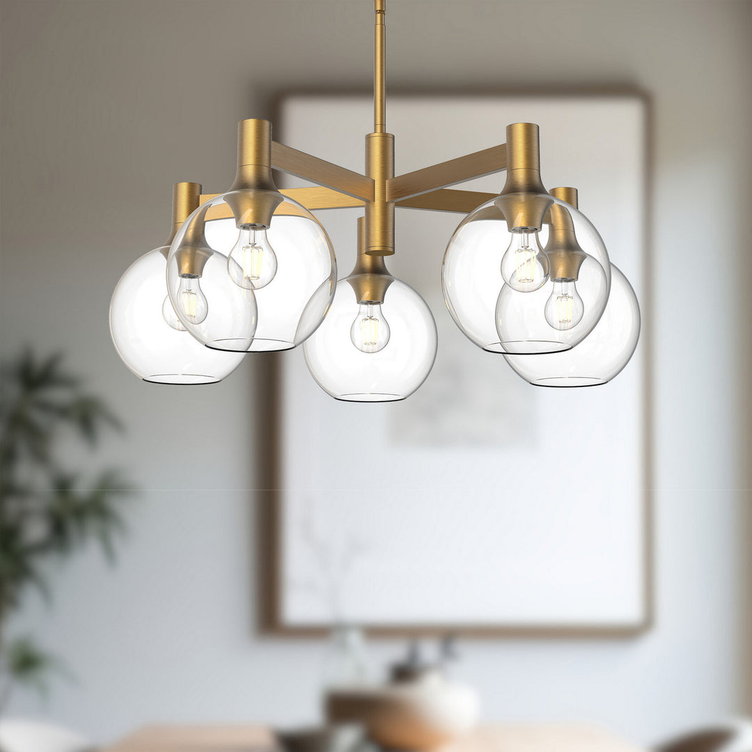 Alora Canada - CH506129AGCL - Five Light Chandelier - Castilla - Aged Gold/Clear Glass