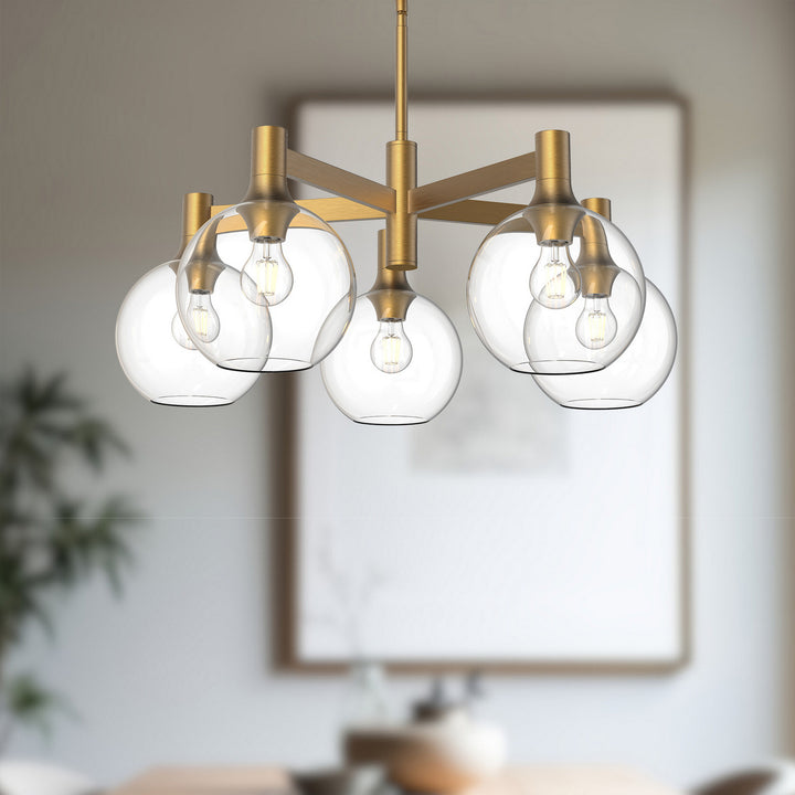 Alora Canada - CH506129AGCL - Five Light Chandelier - Castilla - Aged Gold/Clear Glass