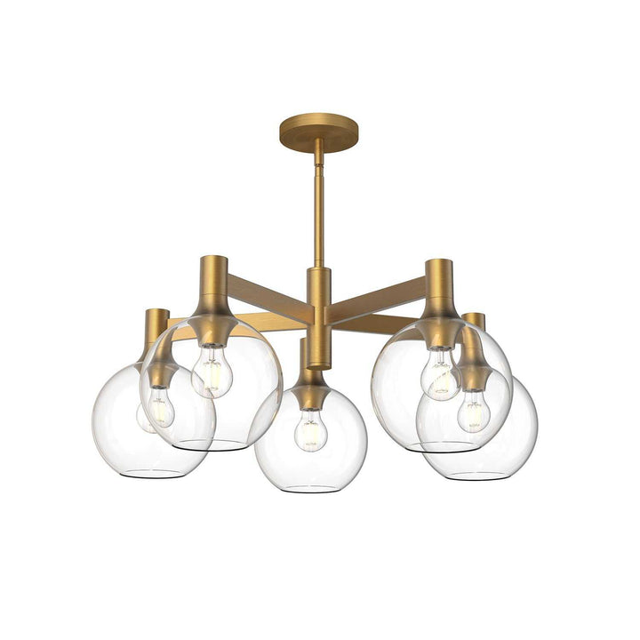 Alora Canada - CH506129AGCL - Five Light Chandelier - Castilla - Aged Gold/Clear Glass