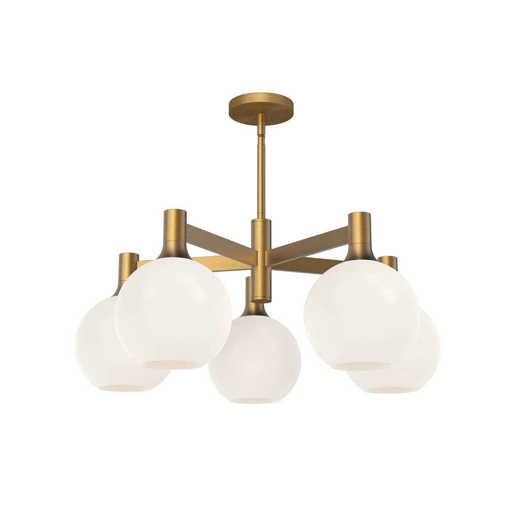 Alora Canada - CH506129AGOP - Five Light Chandelier - Castilla - Aged Gold/Opal Matte Glass