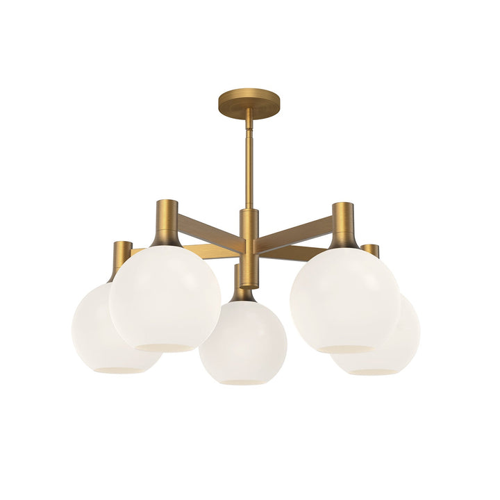 Alora Canada - CH506129AGOP - Five Light Chandelier - Castilla - Aged Gold/Opal Matte Glass