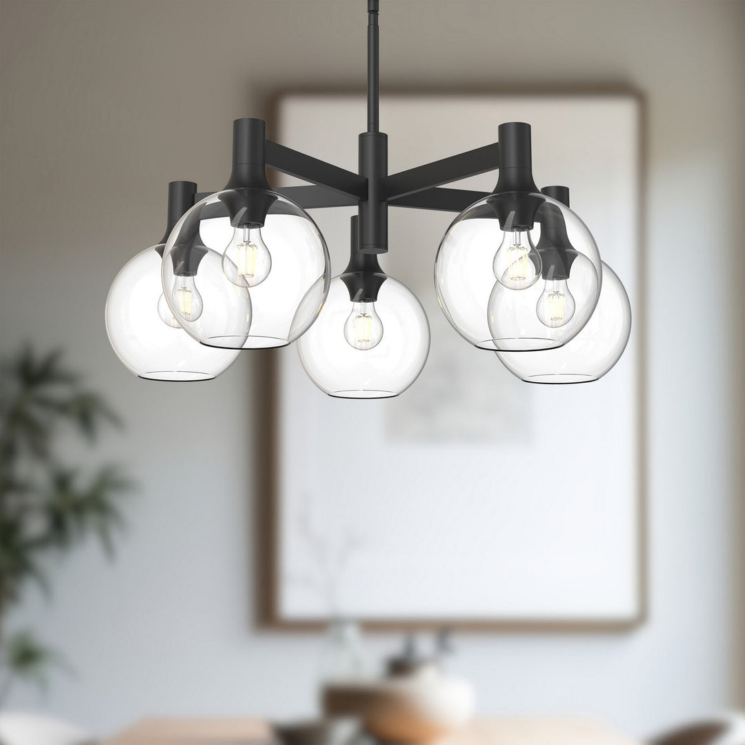 Alora Canada - CH506129MBCL - Five Light Chandelier - Castilla - Clear Glass/Matte Black