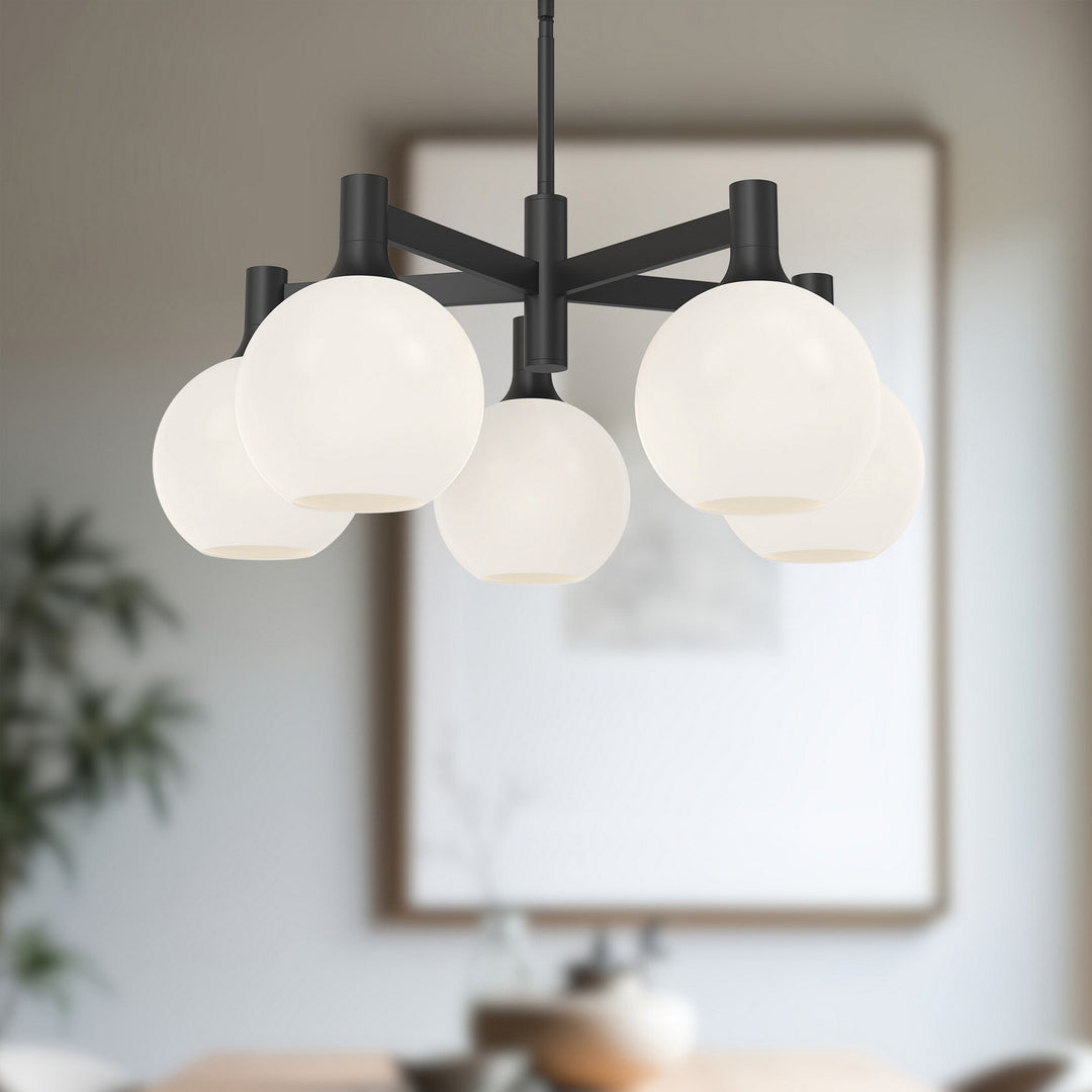 Alora Canada - CH506129MBOP - Five Light Chandelier - Castilla - Matte Black/Opal Matte Glass