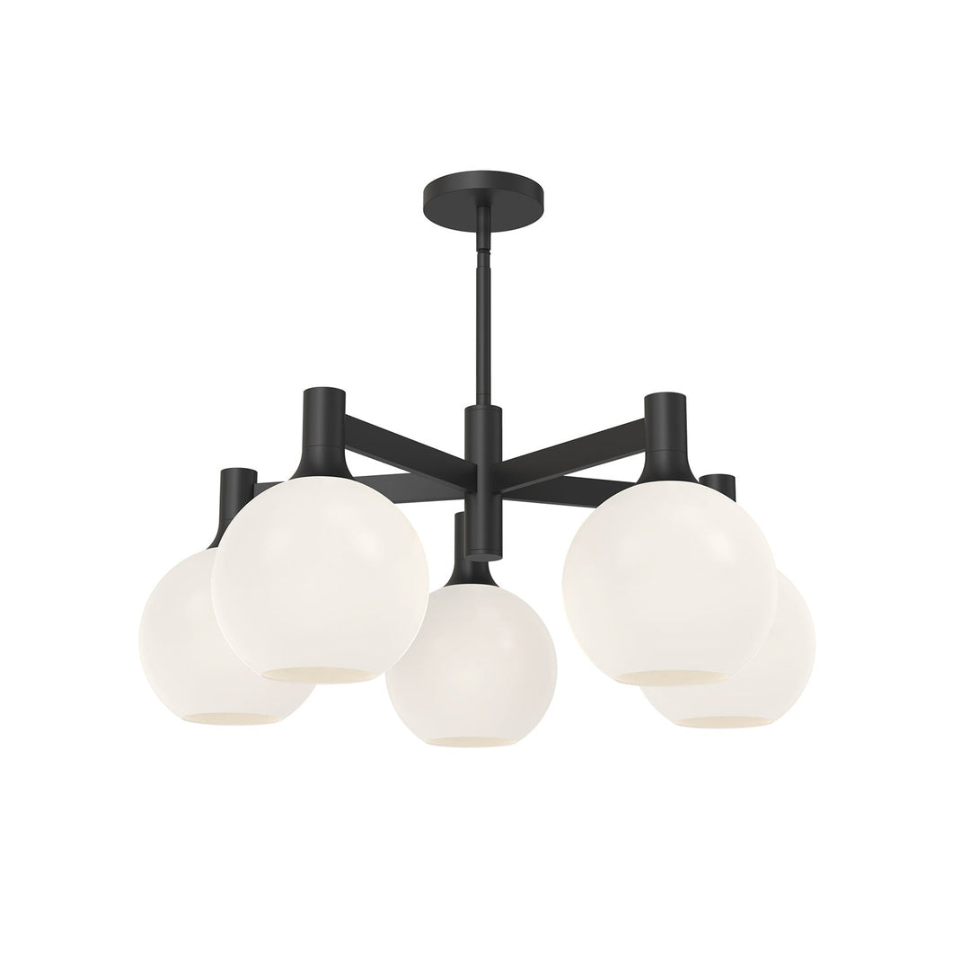 Alora Canada - CH506129MBOP - Five Light Chandelier - Castilla - Matte Black/Opal Matte Glass