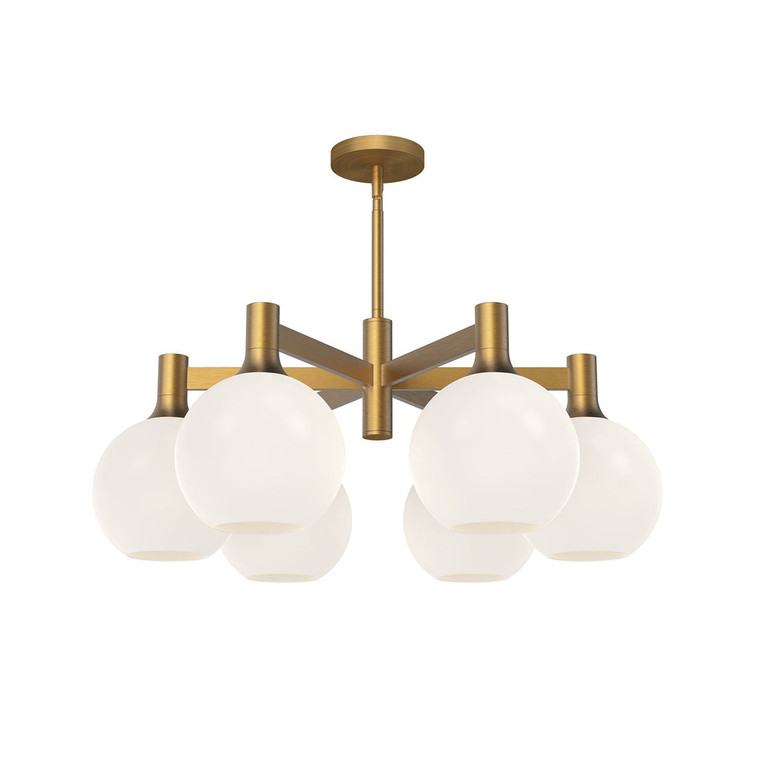 Alora Canada - CH506230AGOP - Six Light Chandelier - Castilla - Aged Gold/Opal Matte Glass