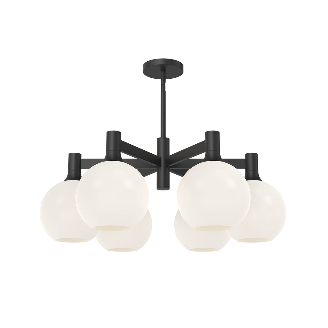 Alora Canada - CH506230MBOP - Six Light Chandelier - Castilla - Matte Black/Opal Matte Glass