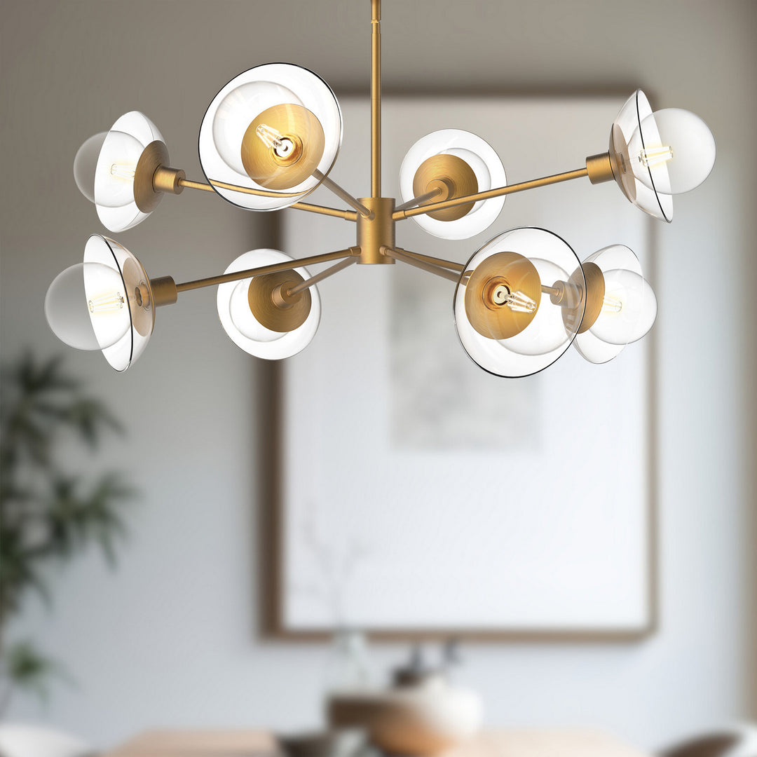 Alora Canada - CH517338AGCL - Eight Light Chandelier - Francesca - Aged Gold/Clear Glass