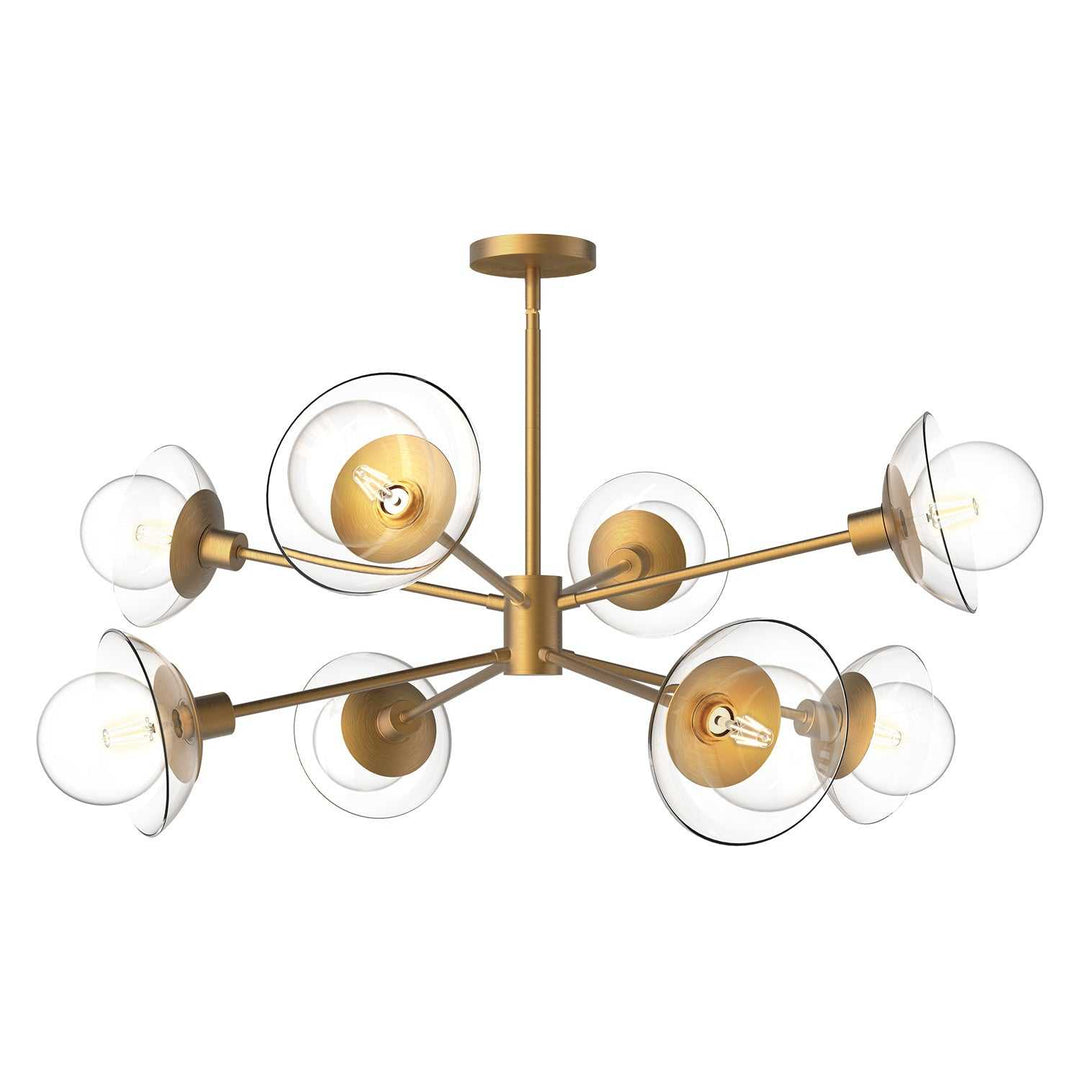 Alora Canada - CH517338AGCL - Eight Light Chandelier - Francesca - Aged Gold/Clear Glass