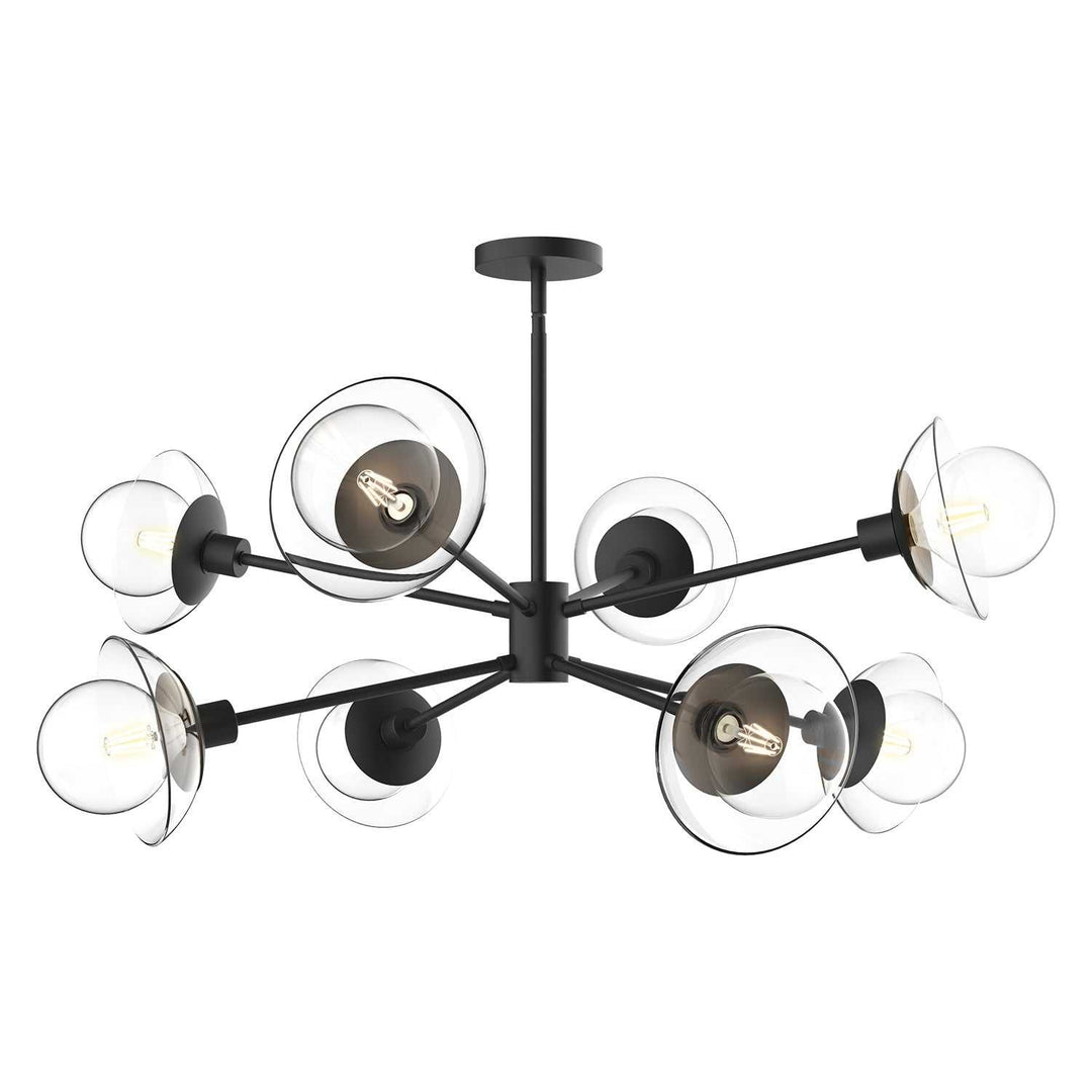 Alora Canada - CH517338MBCL - Eight Light Chandelier - Francesca - Clear Glass/Matte Black