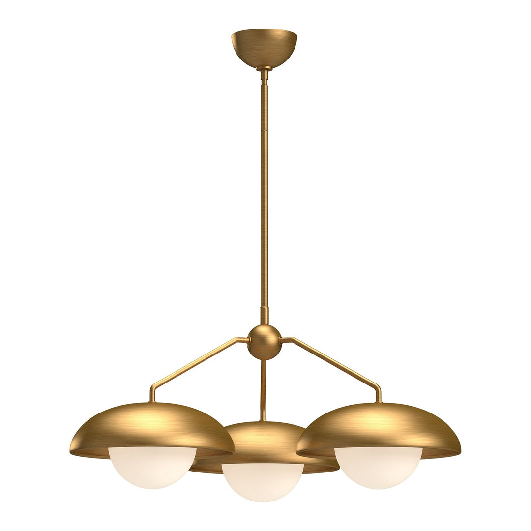 Alora Canada - CH522328AGOP - Three Light Chandelier - Rubio - Aged Gold/Opal Matte Glass