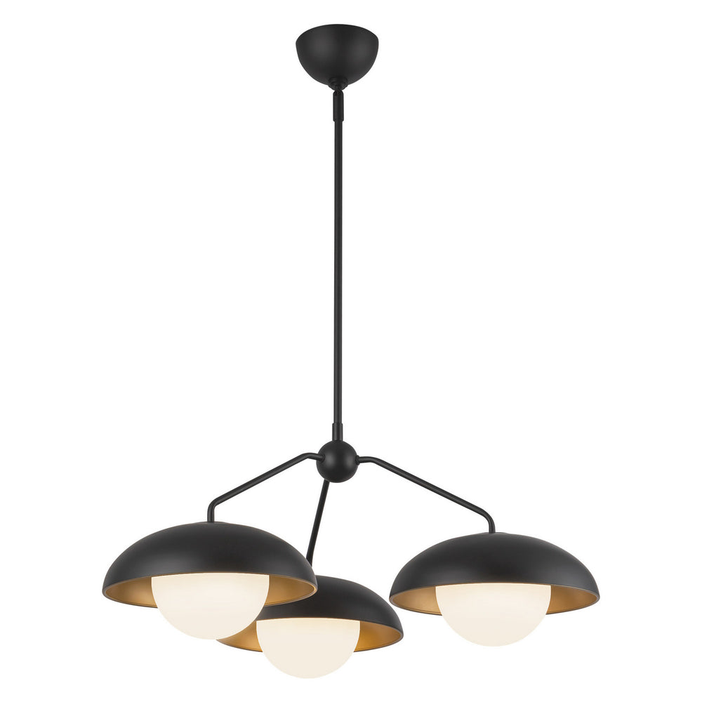 Alora Canada - CH522328MBOP - Three Light Chandelier - Rubio - Matte Black/Opal Matte Glass