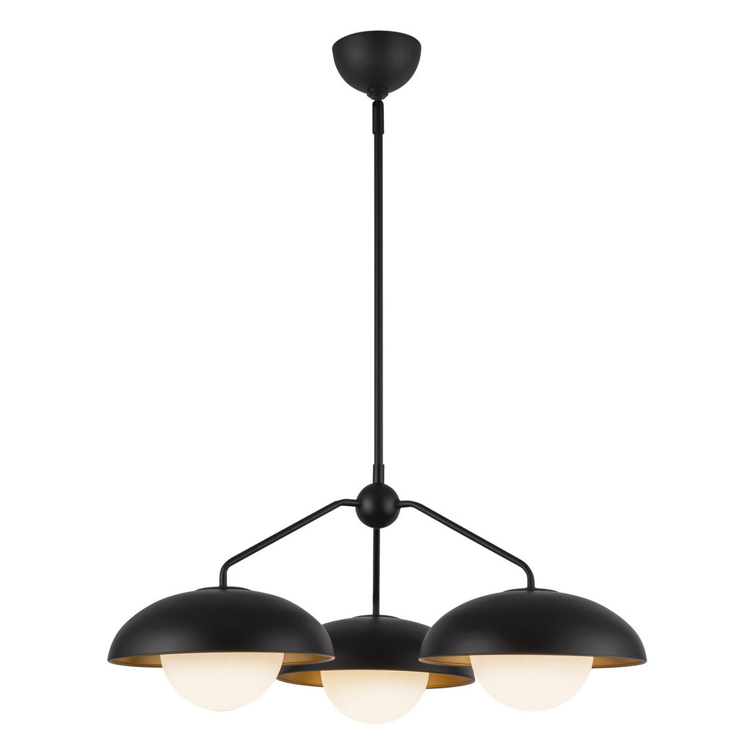 Alora Canada - CH522328MBOP - Three Light Chandelier - Rubio - Matte Black/Opal Matte Glass