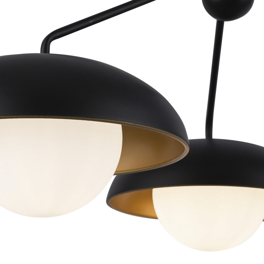 Alora Canada - CH522328MBOP - Three Light Chandelier - Rubio - Matte Black/Opal Matte Glass