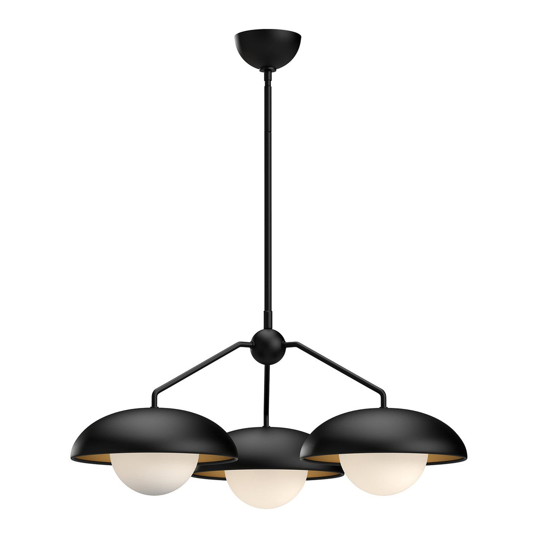Alora Canada - CH522328MBOP - Three Light Chandelier - Rubio - Matte Black/Opal Matte Glass