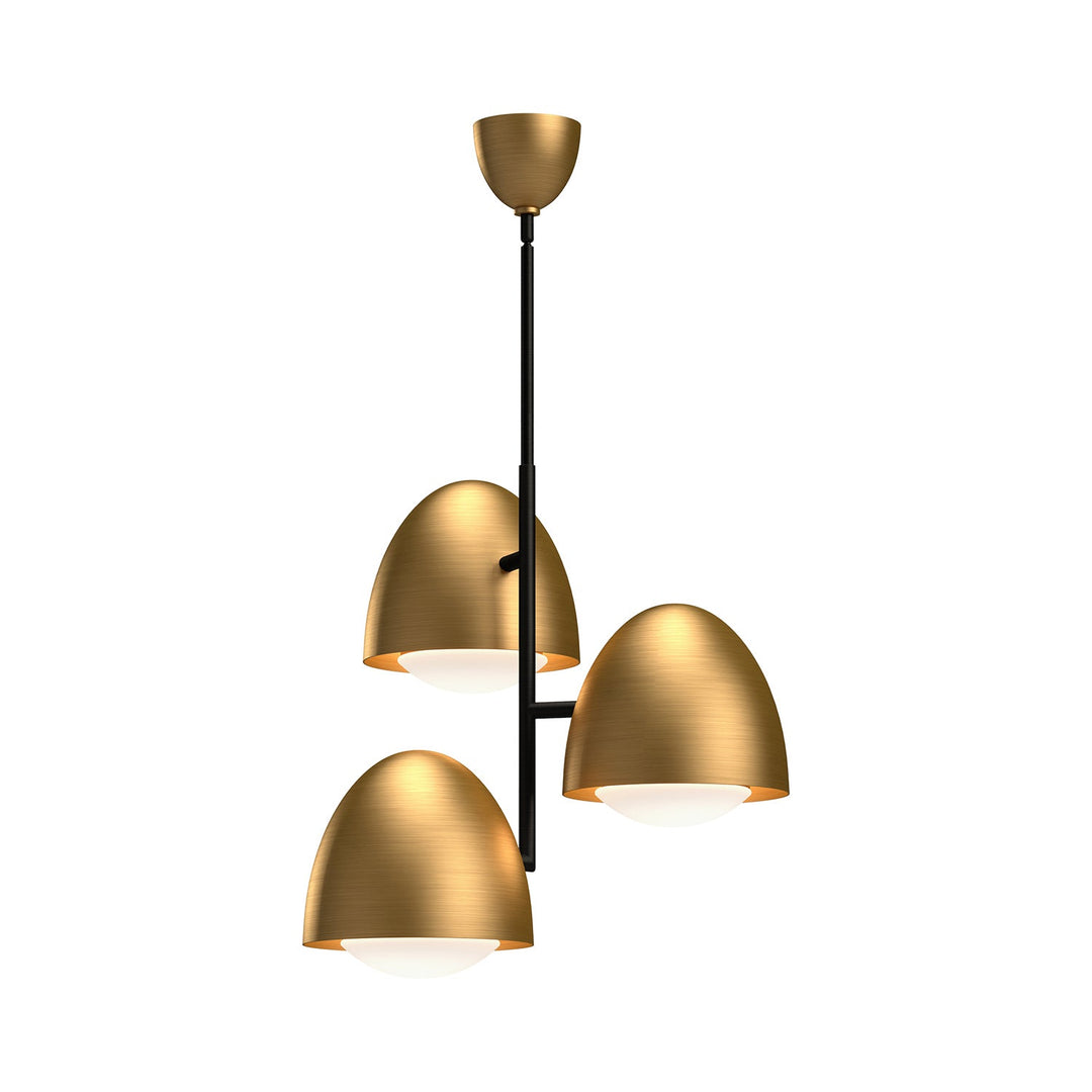 Alora Canada - CH529024AGOP - Three Light Chandelier - Kenji - Aged Gold/Opal Matte Glass