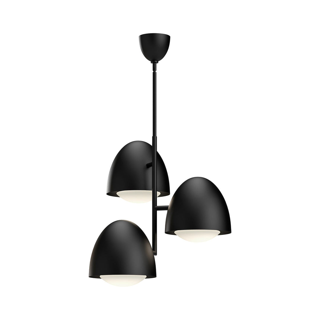 Alora Canada - CH529024MBOP - Three Light Chandelier - Kenji - Matte Black/Opal Matte Glass