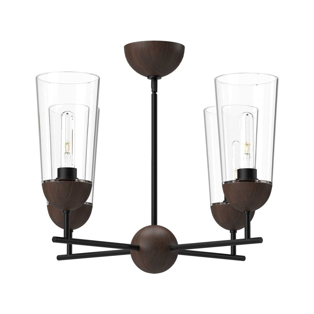 Alora Canada - CH542324MBWT - Four Light Chandelier - Emil - Matte Black/Walnut