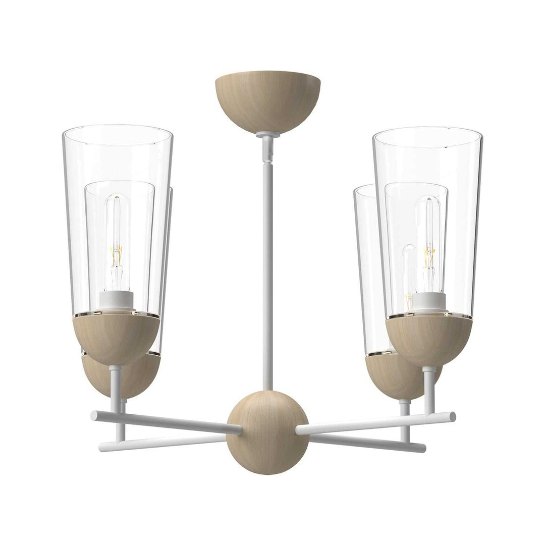 Alora Canada - CH542324WHWK - Four Light Chandelier - Emil - White/White Oak