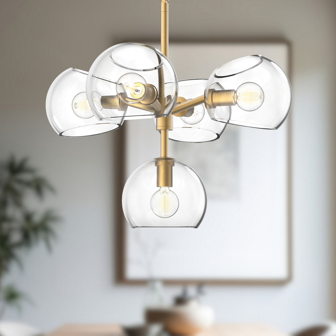 Alora Canada - CH548518BGCL - Five Light Chandelier - Willow - Brushed Gold/Clear Glass