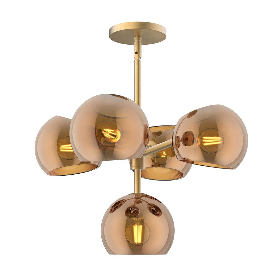 Alora Canada - CH548518BGCP - Five Light Chandelier - Willow - Brushed Gold/Copper Glass