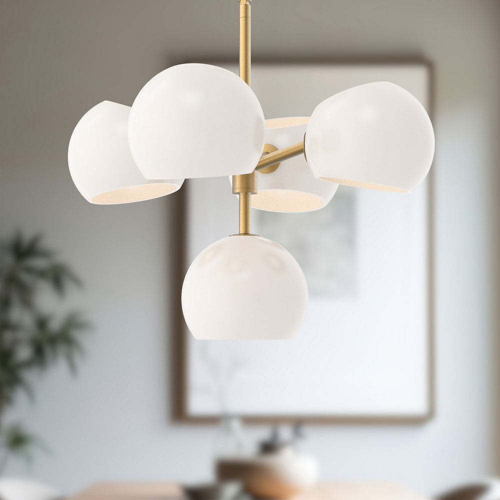Alora Canada - CH548518BGOP - Five Light Chandelier - Willow - Brushed Gold/Opal Matte Glass