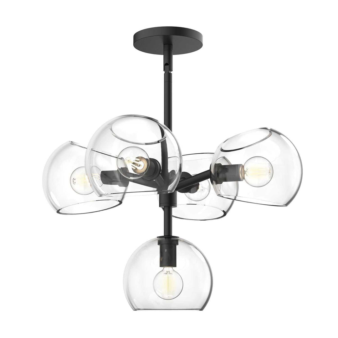 Alora Canada - CH548518MBCL - Five Light Chandelier - Willow - Clear Glass/Matte Black