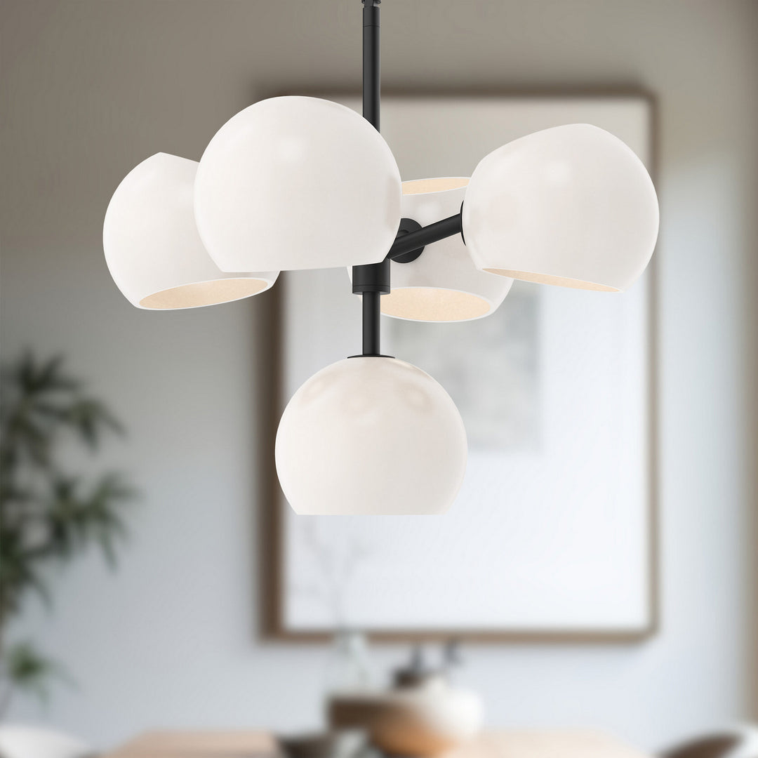 Alora Canada - CH548518MBOP - Five Light Chandelier - Willow - Matte Black/Opal Matte Glass