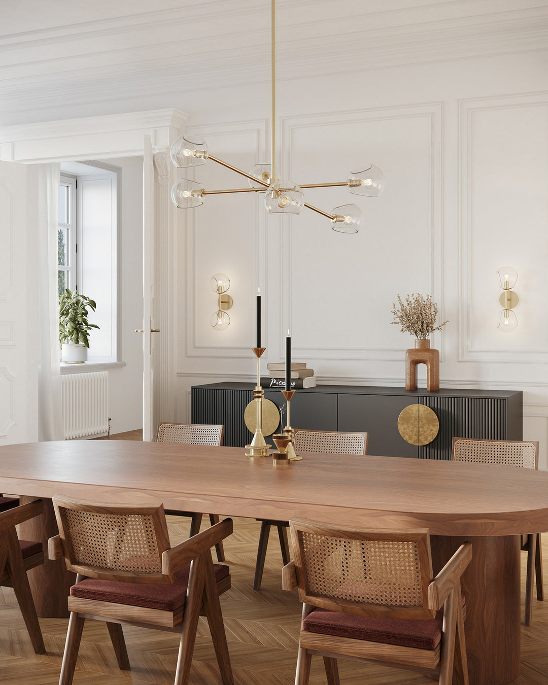 Alora Canada - CH548637BGCL - Six Light Chandelier - Willow - Brushed Gold/Clear Glass