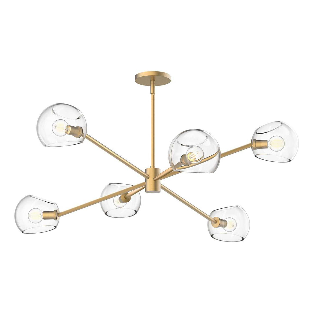 Alora Canada - CH548637BGCL - Six Light Chandelier - Willow - Brushed Gold/Clear Glass