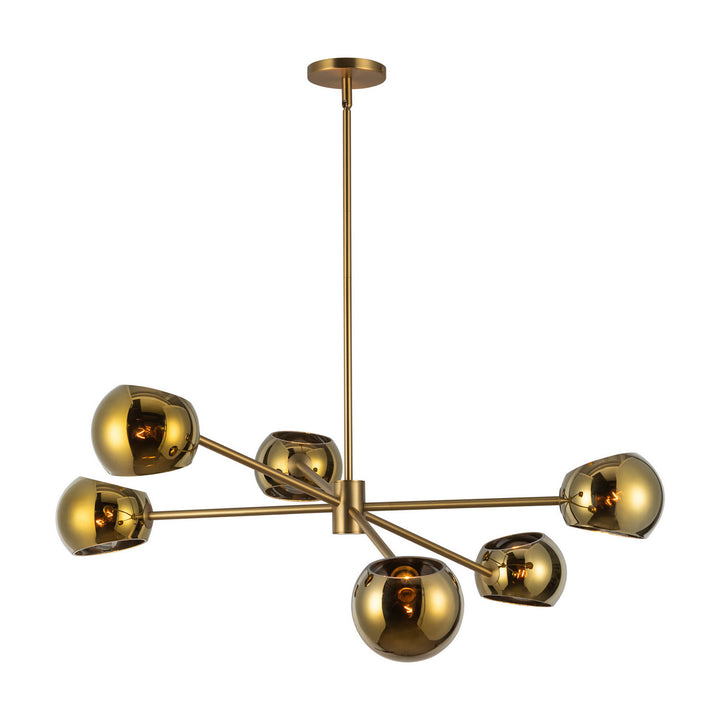 Alora Canada - CH548637BGCP - Six Light Chandelier - Willow - Brushed Gold/Copper Glass