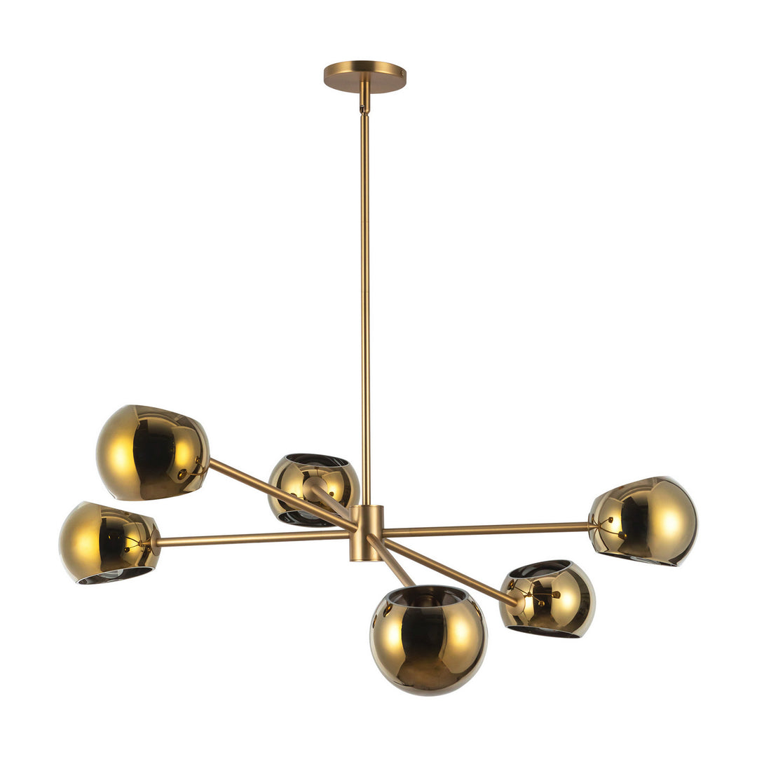 Alora Canada - CH548637BGCP - Six Light Chandelier - Willow - Brushed Gold/Copper Glass