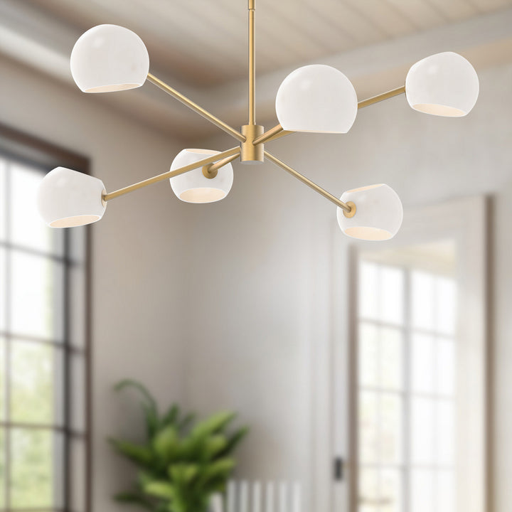 Alora Canada - CH548637BGOP - Six Light Chandelier - Willow - Brushed Gold/Opal Matte Glass