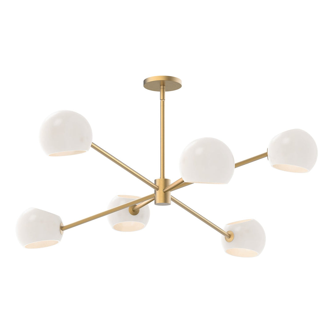 Alora Canada - CH548637BGOP - Six Light Chandelier - Willow - Brushed Gold/Opal Matte Glass