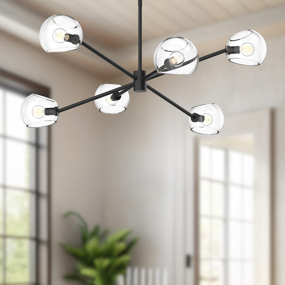 Alora Canada - CH548637MBCL - Six Light Chandelier - Willow - Clear Glass/Matte Black