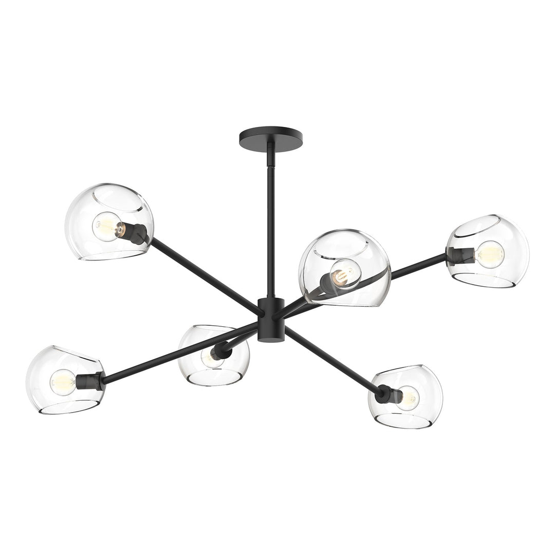 Alora Canada - CH548637MBCL - Six Light Chandelier - Willow - Clear Glass/Matte Black