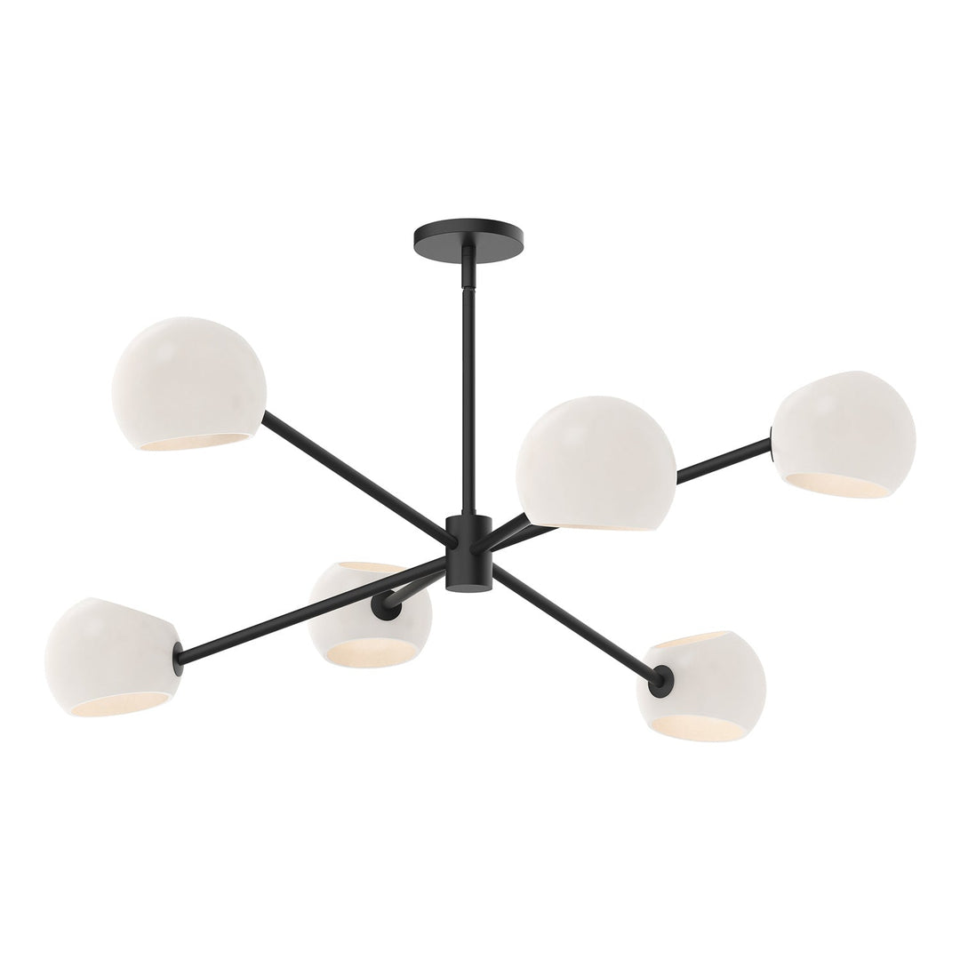 Alora Canada - CH548637MBOP - Six Light Chandelier - Willow - Matte Black/Opal Matte Glass
