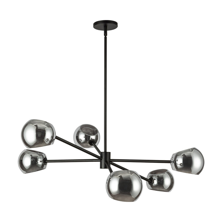 Alora Canada - CH548637MBSM - Six Light Chandelier - Willow - Matte Black/Smoked Solid Glass