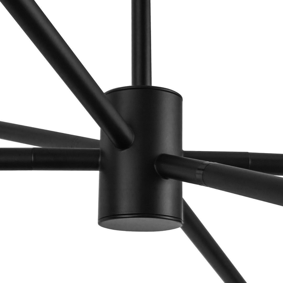 Alora Canada - CH548637MBSM - Six Light Chandelier - Willow - Matte Black/Smoked Solid Glass