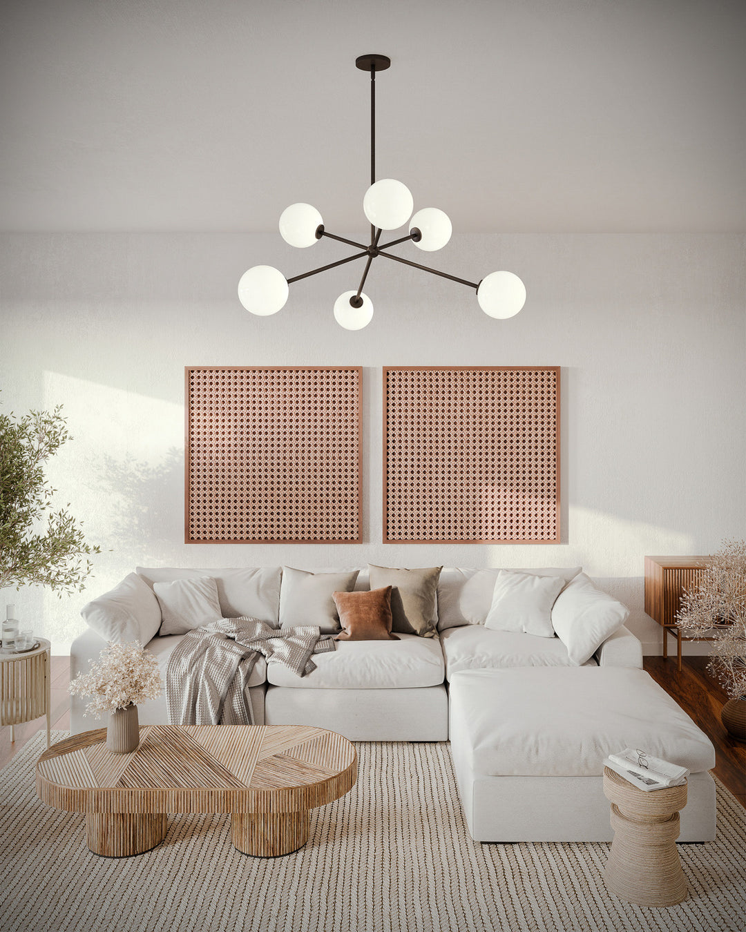 Alora Canada - CH549640MBOP - Six Light Chandelier - Cassia - Matte Black/Opal Matte Glass