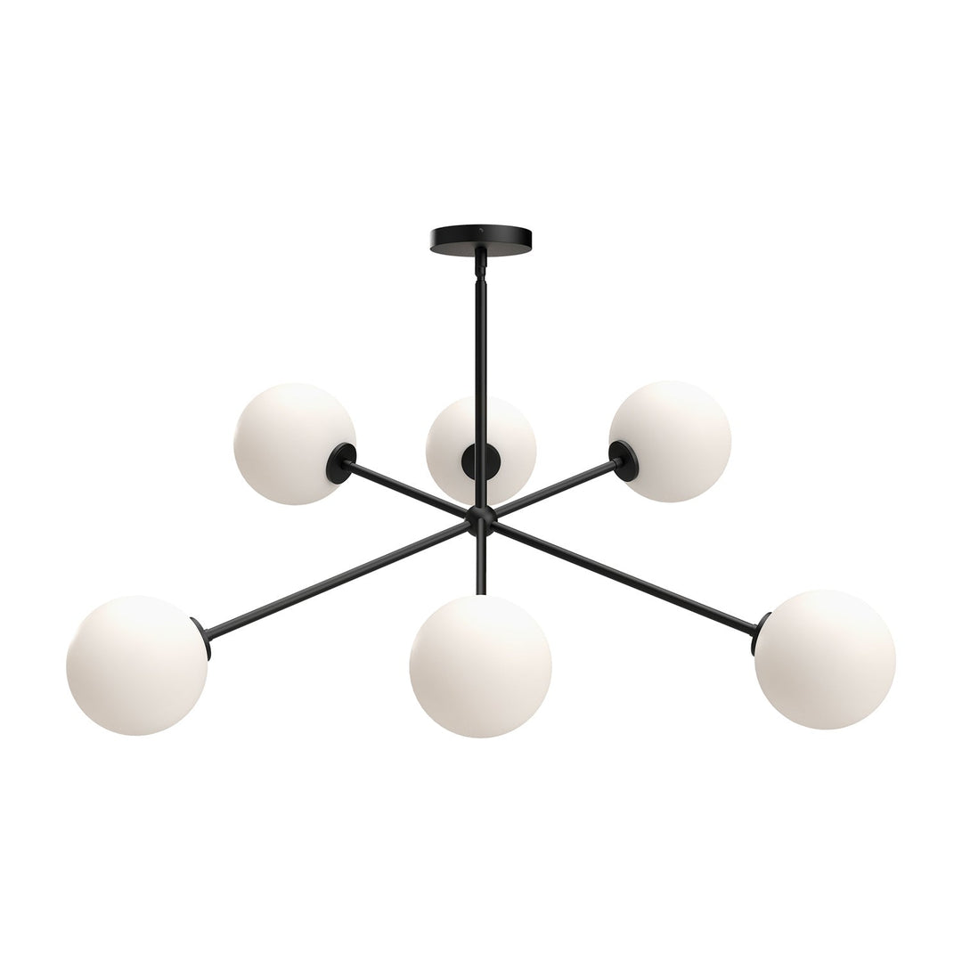 Alora Canada - CH549640MBOP - Six Light Chandelier - Cassia - Matte Black/Opal Matte Glass