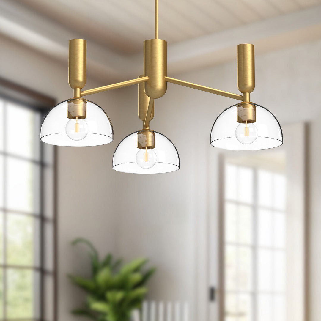 Alora Canada - CH563335BGCL - Three Light Chandelier - Jude - Brushed Gold/Clear Glass