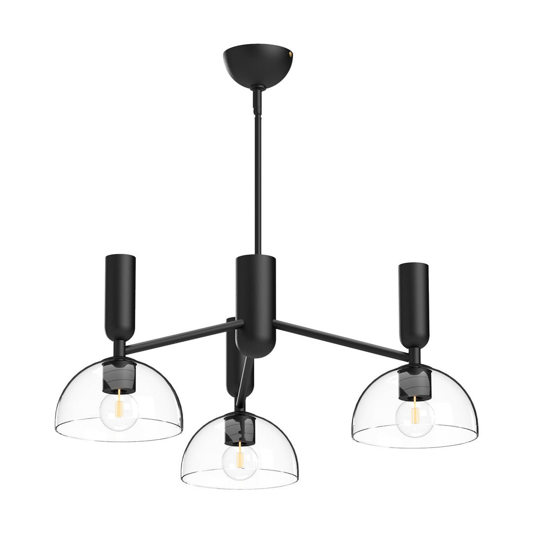 Alora Canada - CH563335MBCL - Three Light Chandelier - Jude - Clear Glass/Matte Black