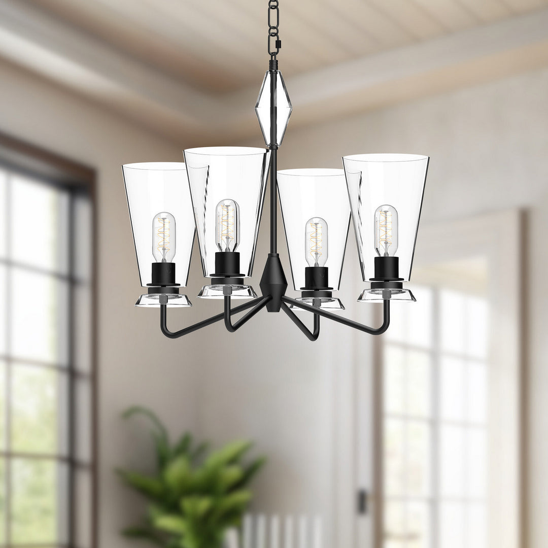 Alora Canada - CH570423MBCL - Four Light Chandelier - Salem - Clear Glass/Matte Black