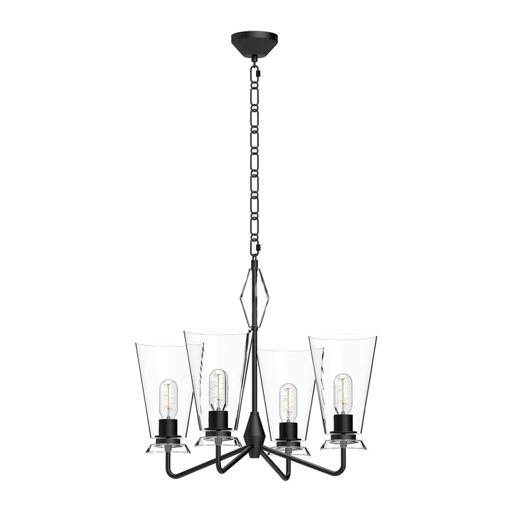 Alora Canada - CH570423MBCL - Four Light Chandelier - Salem - Clear Glass/Matte Black