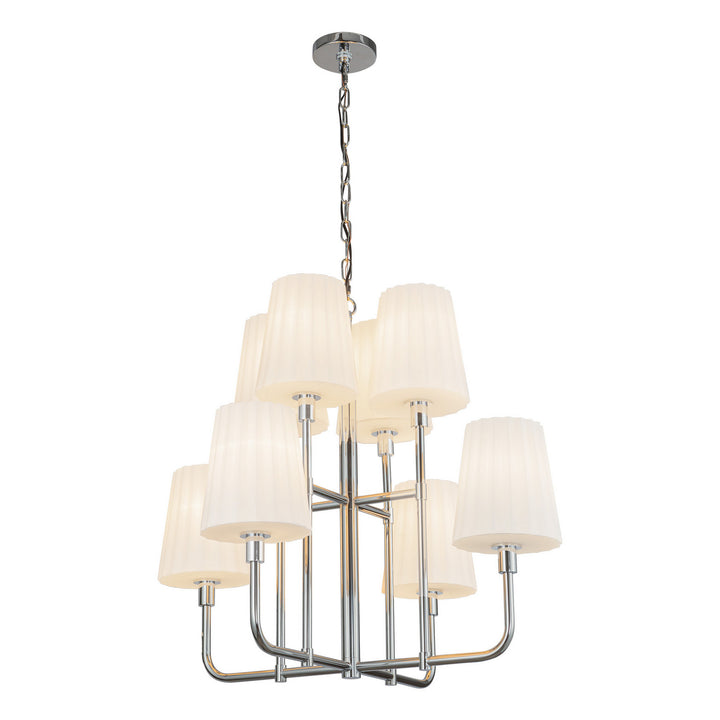 Alora Canada - CH628830CHOP - Eight Light Chandelier - Plisse - Chrome/Opal Matte Glass