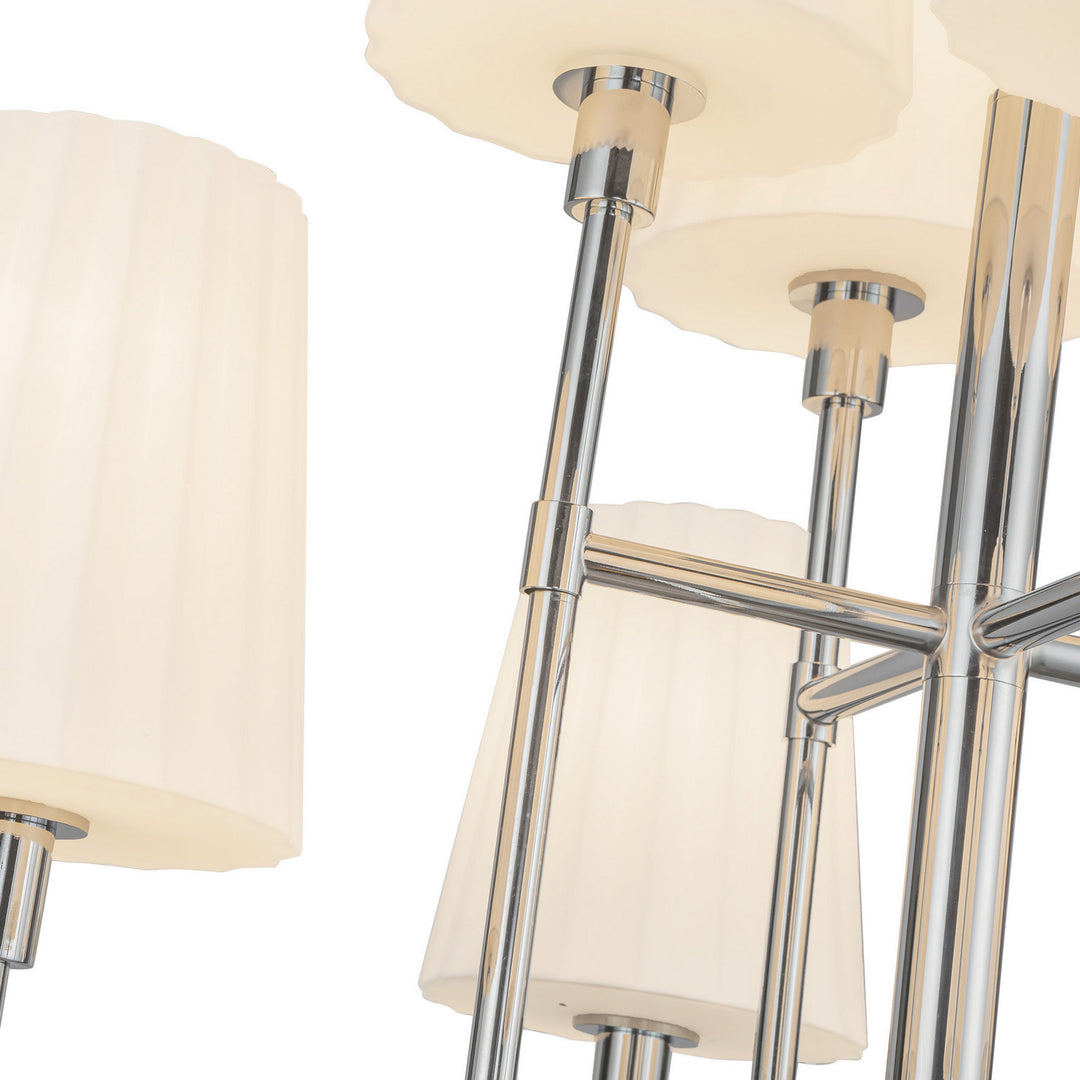 Alora Canada - CH628830CHOP - Eight Light Chandelier - Plisse - Chrome/Opal Matte Glass