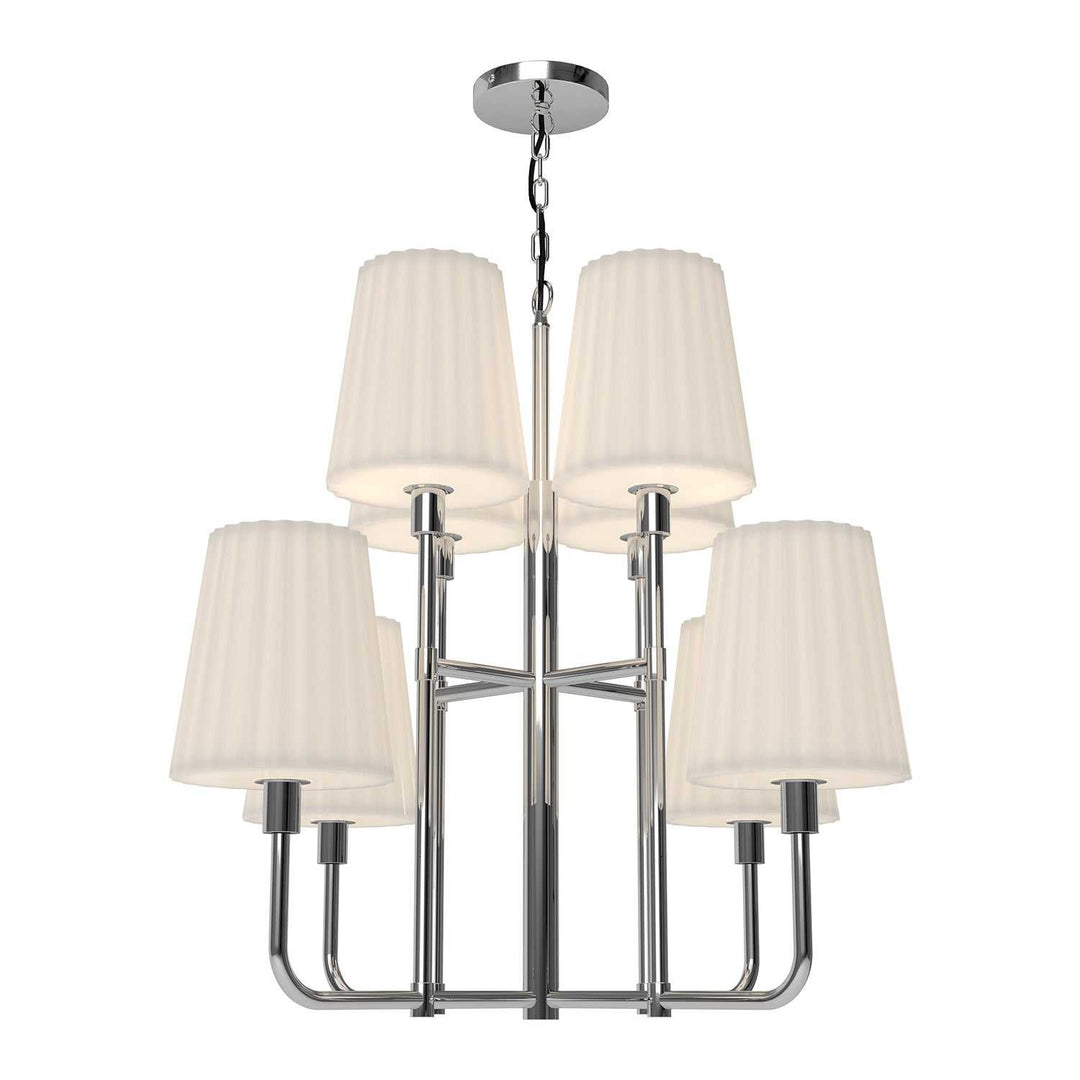 Alora Canada - CH628830CHOP - Eight Light Chandelier - Plisse - Chrome/Opal Matte Glass