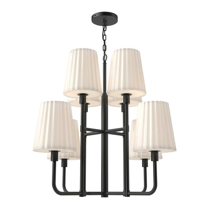 Alora Canada - CH628830MBOP - Eight Light Chandelier - Plisse - Matte Black/Opal Matte Glass