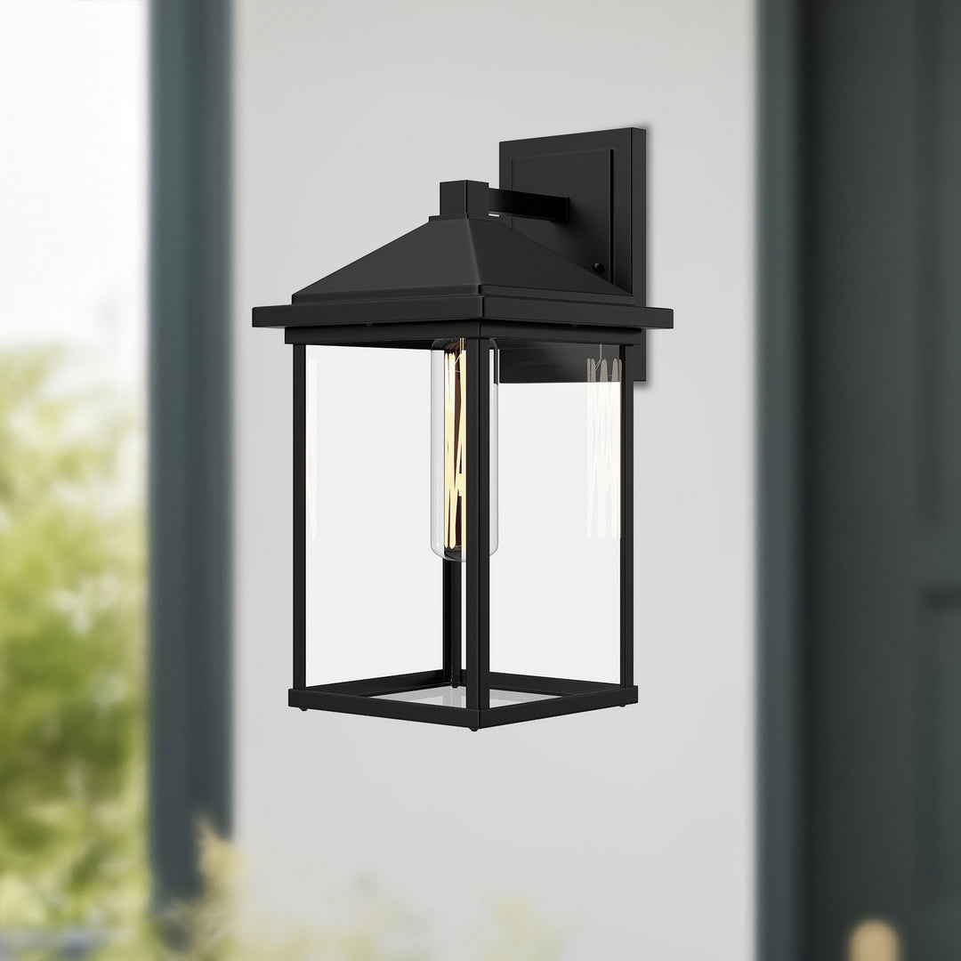 Alora Canada - EW552007BKCL - One Light Exterior Wall Mount - Larchmont - Clear Glass/Textured Black